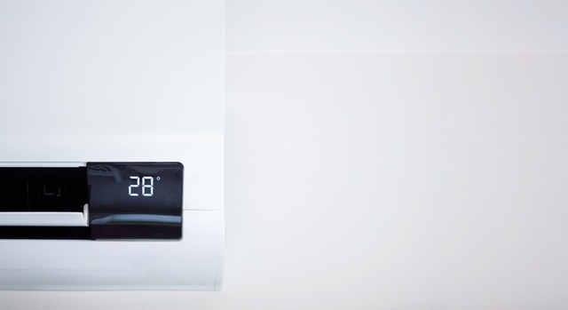 Air Conditioner On White Wall Room Interior Background