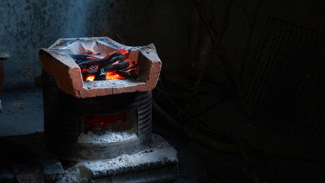 Charcoal Stove For Cooking Traditional Kitchen In A Rural House